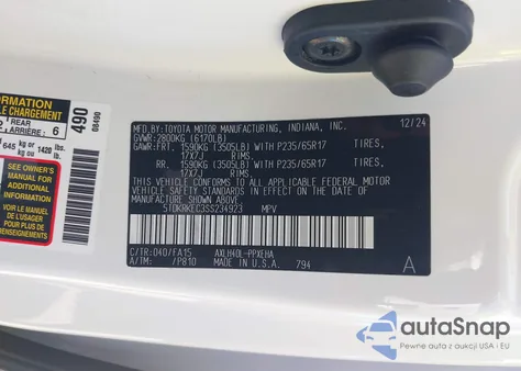 2025 Toyota Sienna Le from USA, damaged, VIN 5TDKRKEC3SS234923